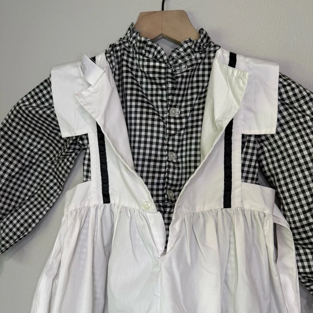 Nannette Black and White Gingham Kids Dress